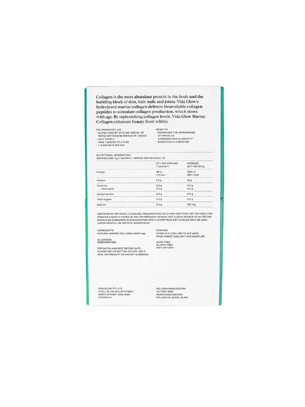 Vida Glow Natural Marine Collagen Original Sachets